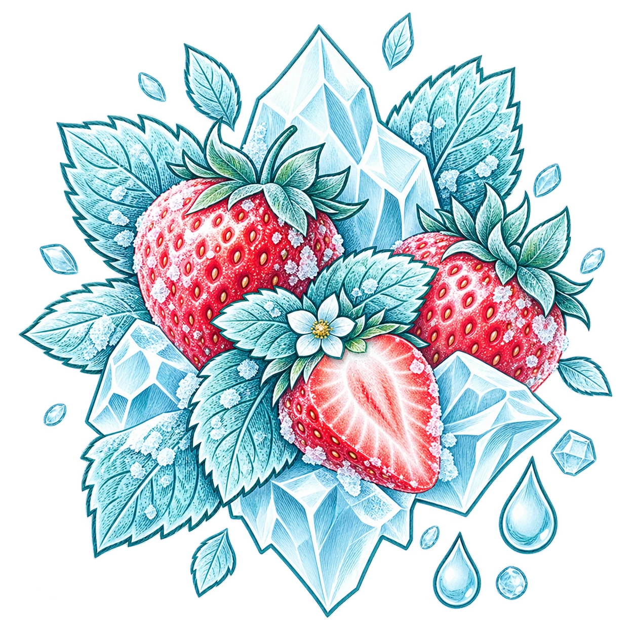 Flavour illustration for FUMOT 12K Strawberry Ice