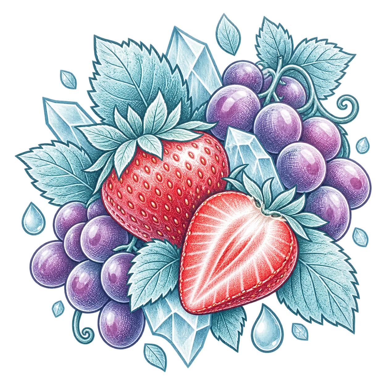 Flavour illustration for FUMOT 12K Strawberry Grape