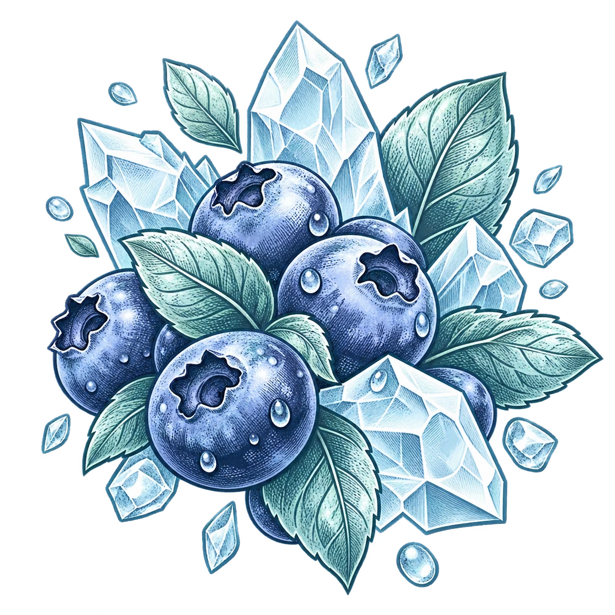 Flavour illustration for FUMOT 12K Blueberry On Ice
