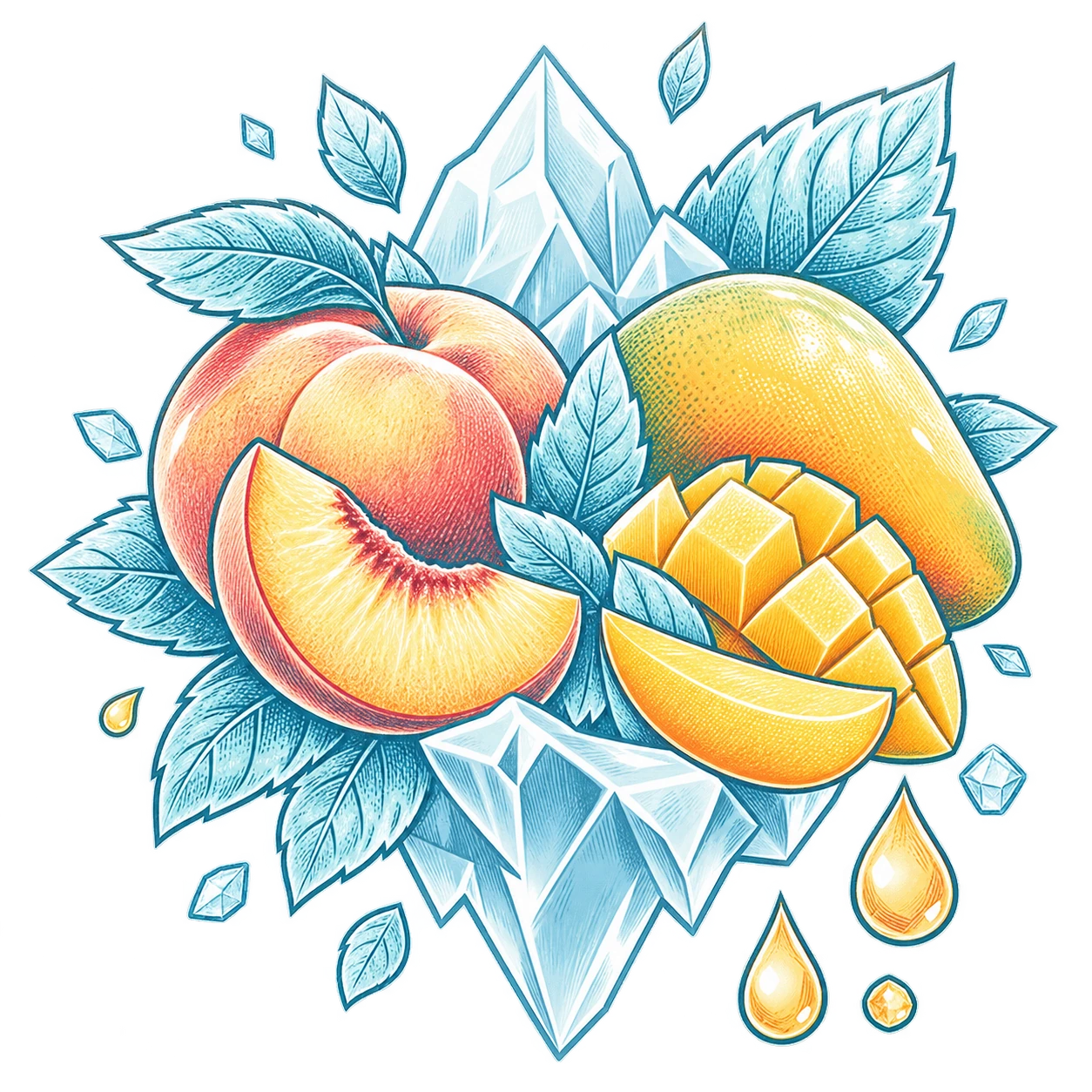Flavour illustration for FUMOT 12K Peach Mango