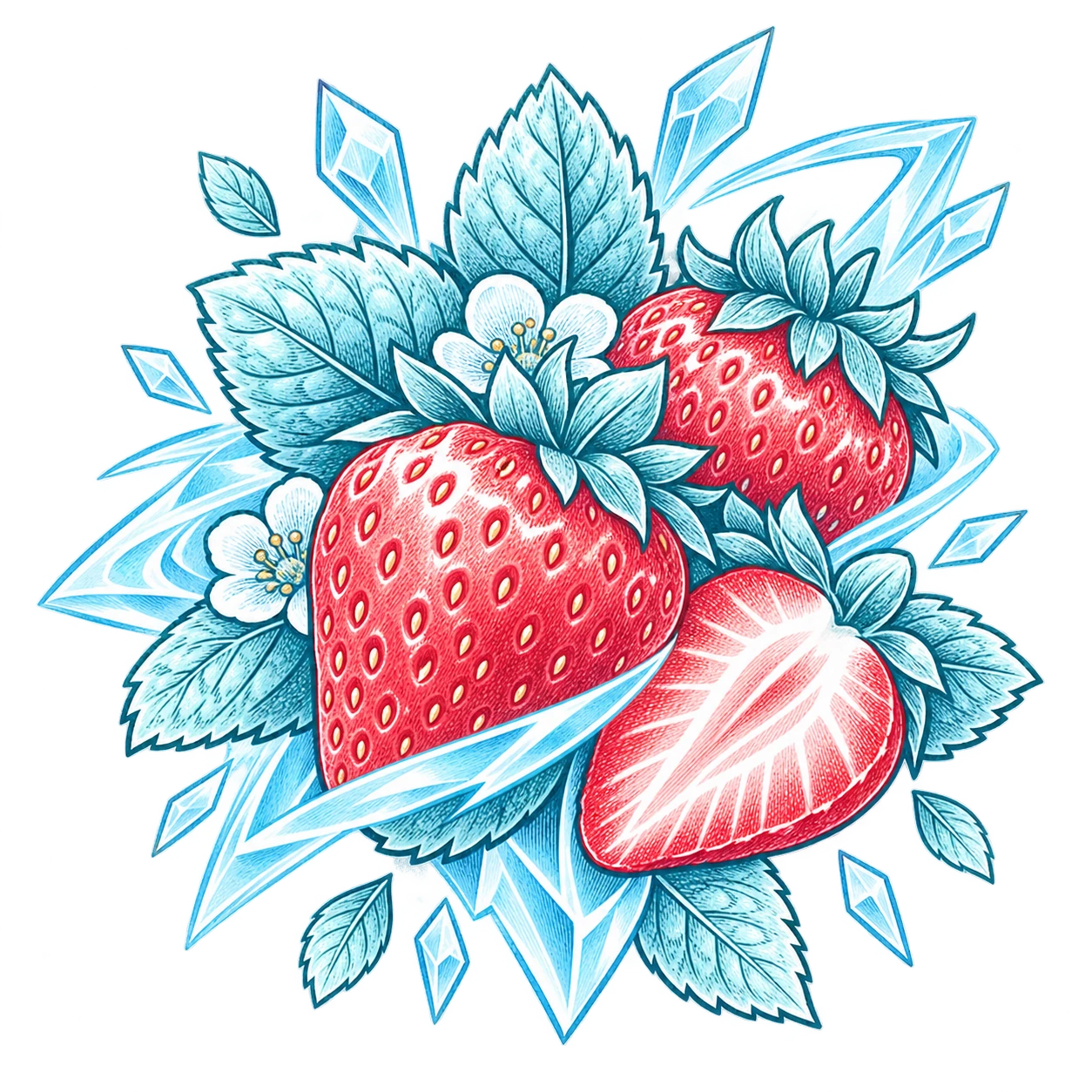 Flavour illustration for FUMOT 12K Strawberry Red Bull
