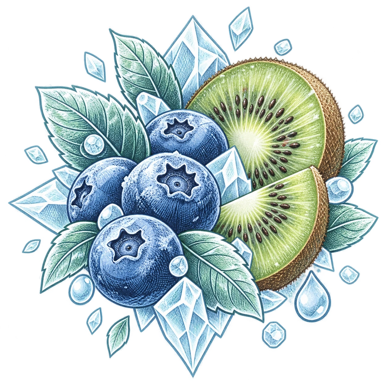 Flavour illustration for FUMOT 12K Blueberry Kiwi
