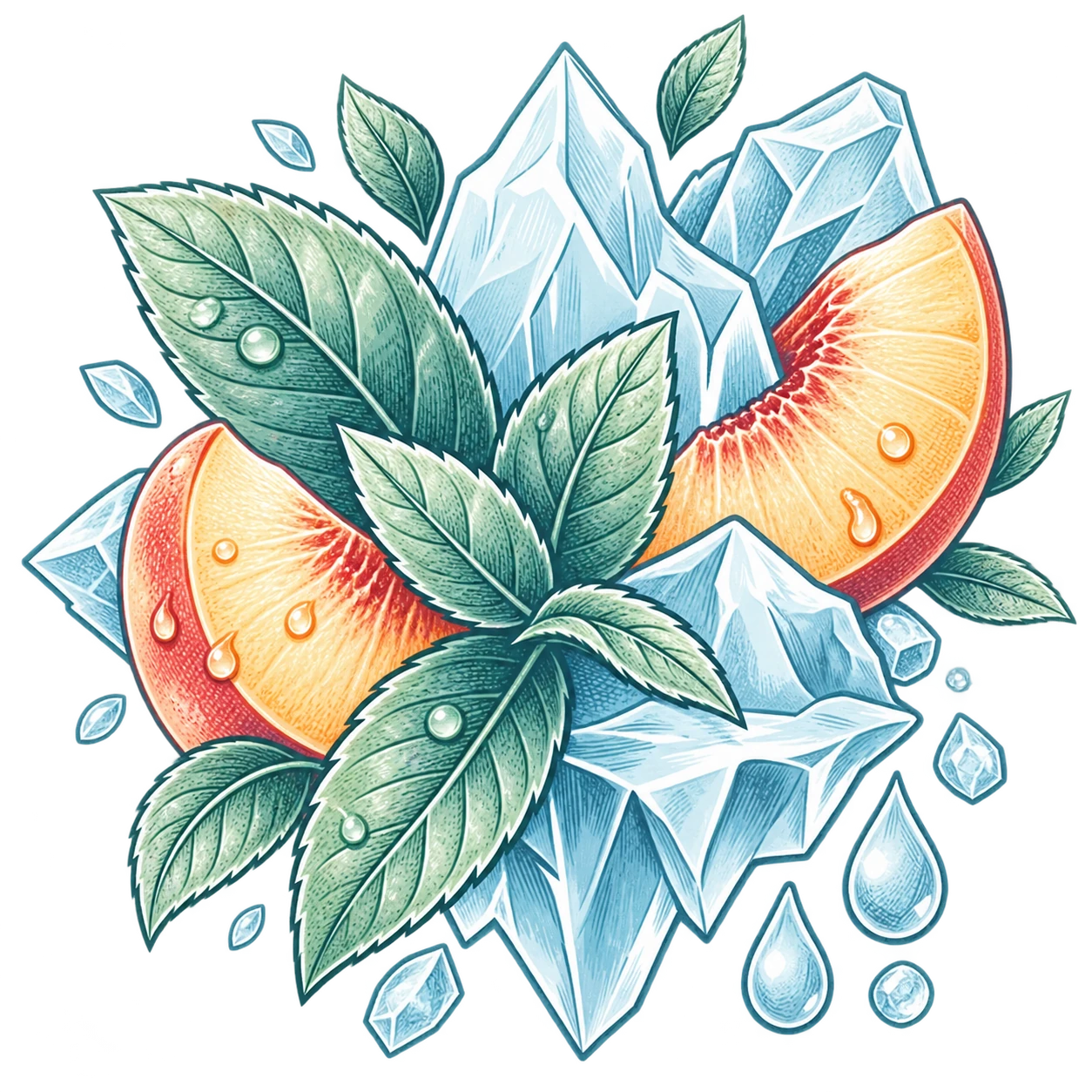 Flavour illustration for FUMOT 12K Ice Tea Peach Ice