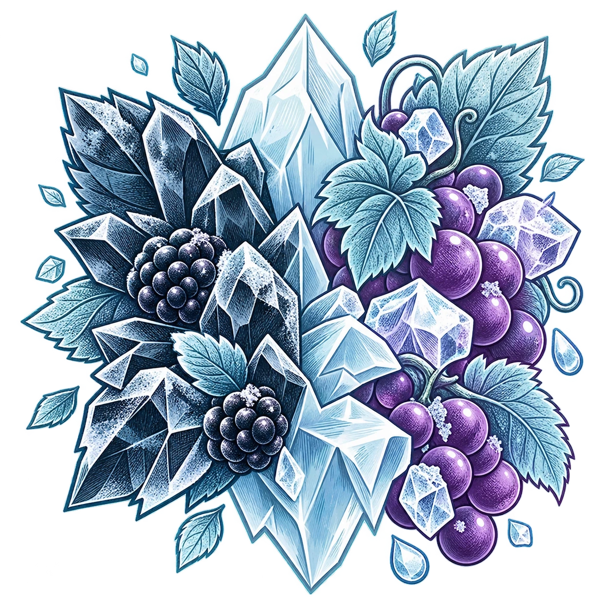 Flavour illustration for FUMOT 50K 2-in-1 Black Ice & Grape Ice