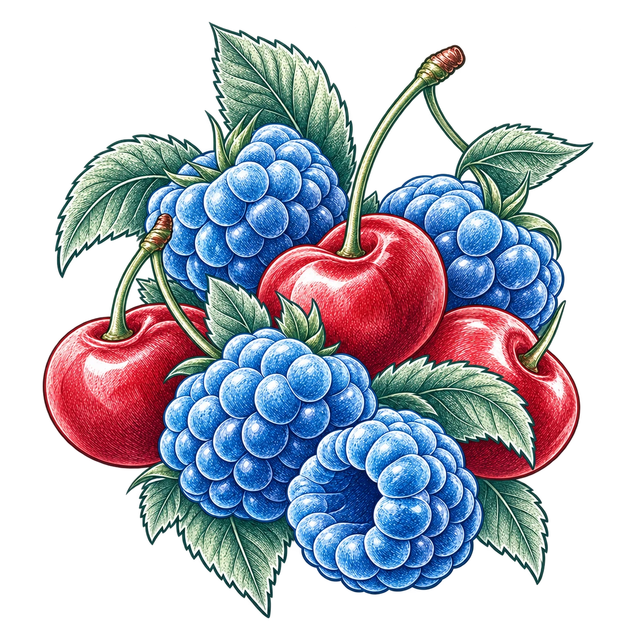 Flavour illustration for JNR Lila Kiss 60K Blue Razz Cherry