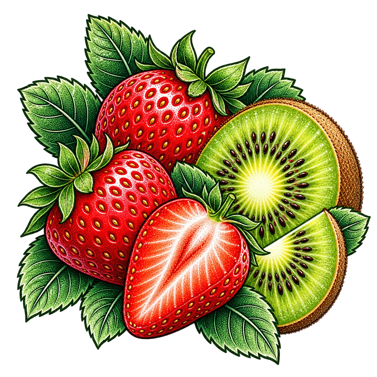 Flavour illustration for JNR Lila Kiss 60K Strawberry Kiwi