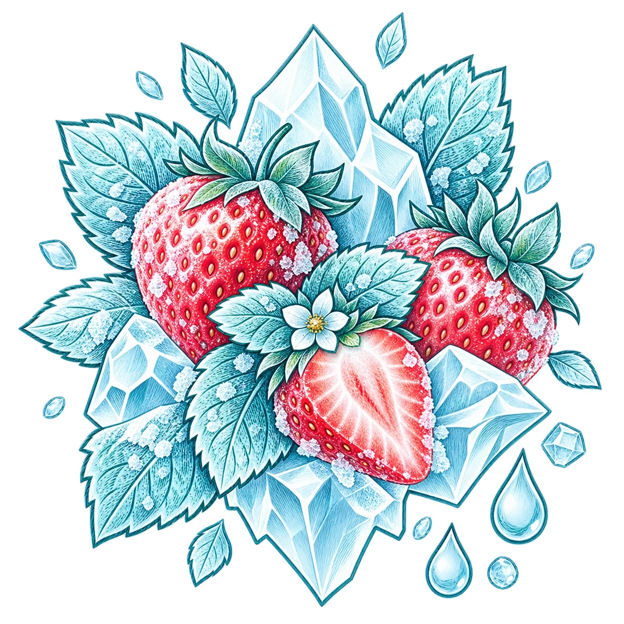 Flavour illustration for JNR Falcon-X 18K Strawberry Ice