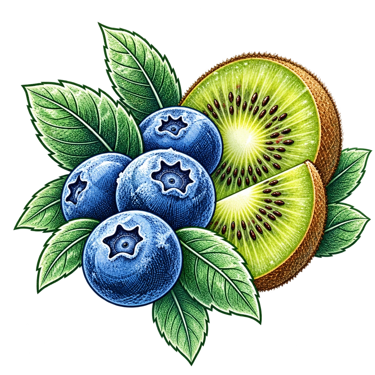 Flavour illustration for JNR Falcon-X 18K Blueberry Kiwi