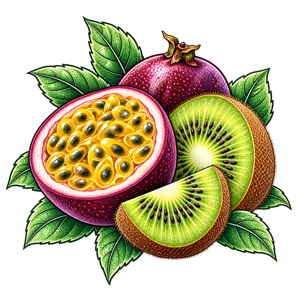 Flavour illustration for JNR Falcon-X 18K Passion Fruit Kiwi