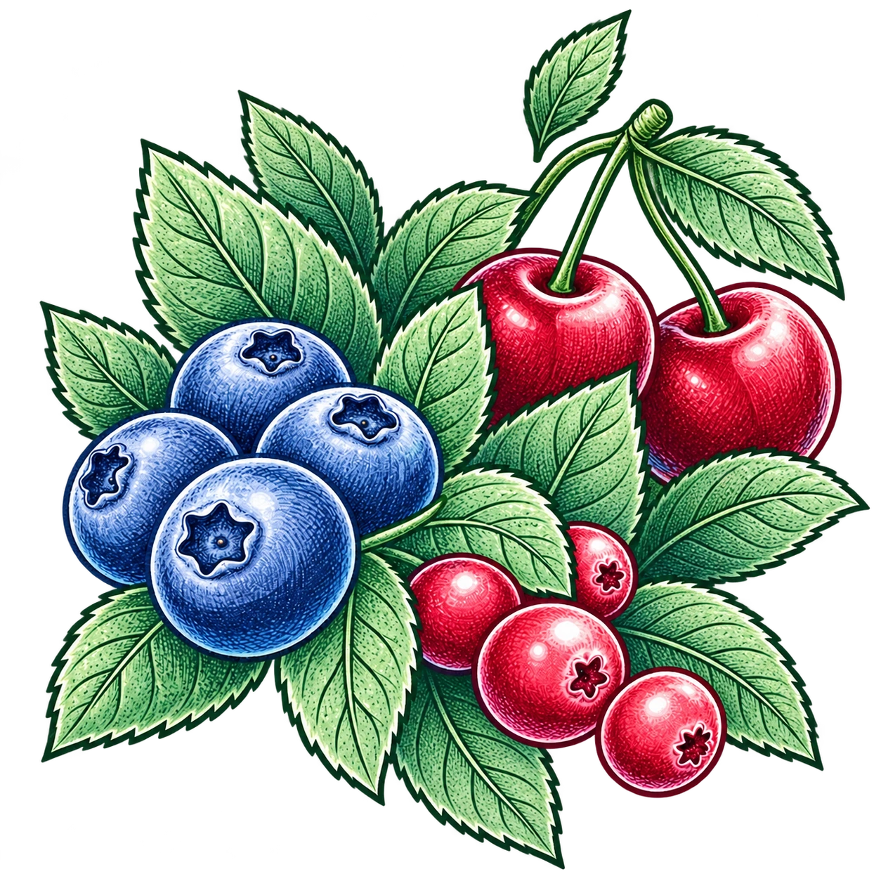 Flavour illustration for JNR Falcon-X 18K Blueberry Cherry Cranberry